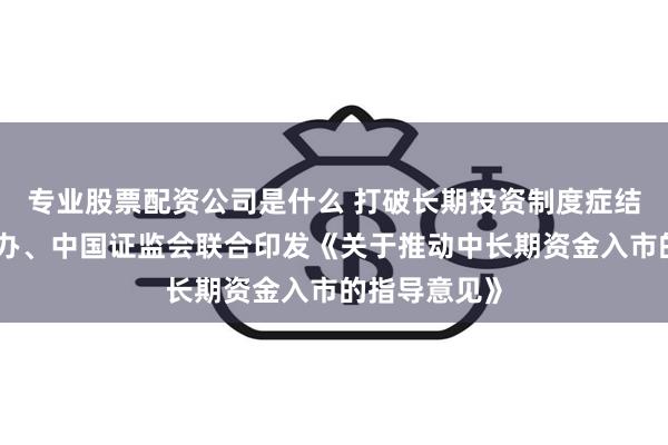 专业股票配资公司是什么 打破长期投资制度症结，中央金融办、中国证监会联合印发《关于推动中长期资金入市的指导意见》