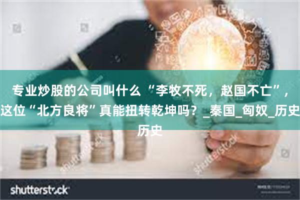 专业炒股的公司叫什么 “李牧不死，赵国不亡”，这位“北方良将”真能扭转乾坤吗？_秦国_匈奴_历史
